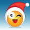 wink emoticon with santa hat. Vector illustration decorative design