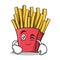 Wink face french fries cartoon character