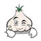 Wink face garlic cartoon character