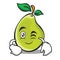 Wink face pear character cartoon