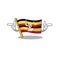 Wink flag uganda in the mascot shape