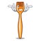 Wink plastic fork cartoon with the isolated
