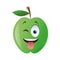 wink tongue out apple cartoon icon