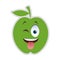 wink tongue out apple cartoon icon