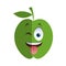 wink tongue out apple cartoon icon