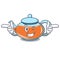 Wink transparent teapot character cartoon