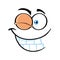 Winking Cartoon Funny Face With Smiling Expression