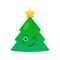 Winking christmas tree isolated emoticon