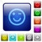 Winking emoticon color square buttons