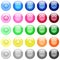 Winking emoticon icons in color glossy buttons