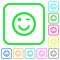Winking emoticon vivid colored flat icons icons