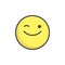 Winking face emoticon filled outline icon