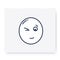 Winking face line icon. Editable illustration