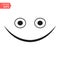 Winking line smiley. Thin line smile emoticons isolated on a white background. Vector illustration