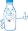 Winking Milk Bottle Character Giving A Thumb Up