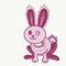 Winking pink purple little rabbit