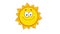 Winking Yellow Sun Cartoon Character