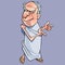 Winks cartoon gray haired man a philosopher in white clothes