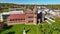 Winn Memorial Library aerial view at fall, Woburn, Massachusetts, USA