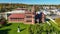 Winn Memorial Library aerial view at fall, Woburn, Massachusetts, USA