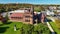 Winn Memorial Library aerial view at fall, Woburn, Massachusetts, USA