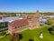 Winn Memorial Library aerial view, Woburn, MA, USA