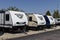 Winnebago Recreational Vehicles at a dealership. Winnebago is a manufacturer of RV and motorhome vacation vehicles