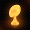 Winner american football cup award, golden trophy logo isolated on black transparent background