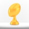 Winner american football cup award, golden trophy logo isolated on white shelf table background