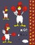 Winner Chicken boxing cartoon expressions set