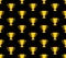 Winner cup trophy seamless pattern background yellow on black