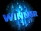 Winner on Dark Digital Background.