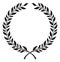 Winner emblem template. Laurel wreath black insignia