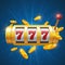 Winner gambling vector background with slot machine. Casino jackpot concept