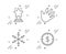 Winner, Hand and Snowflake icons set. Dollar target sign. Best star, Swipe, Snow. Aim with usd. Business set. Vector