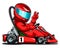 Winner of the karting race, logo illustration vector.