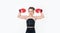 she is a winner. knockout. fit your body. punching. teen girl training in boxing gloves.