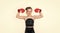 she is a winner. knockout. fit your body. punching. teen girl training in boxing gloves.