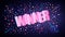 Winner overlapping festive lettering with colorful round confetti