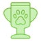 Winner pets cup flat icon. Animal trophy green icons in trendy flat style. Pet award gradient style design, designed for