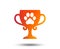 Winner pets cup sign icon. Trophy for pets.
