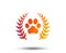 Winner pets laurel wreath sign icon.