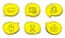 Winner podium, Scroll down and Like hand icons set. Dots message sign. Vector