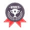 Winner Prize Badge With Trophy Icon