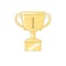 Winner prize gold trophy cup number one clipart vector