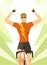 Winner racing road cyclist poster