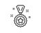 Winner reward line icon. Award medal sign. Vector