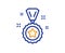 Winner reward line icon. Award medal sign. Vector