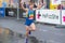 Winner running during of the `Interipe Dnipro Half Marathon` race
