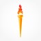 Winner\\\'s torch with a burning fire. The fiery torch of the champion\\\'s victory. The flame emblem. A blazing fire